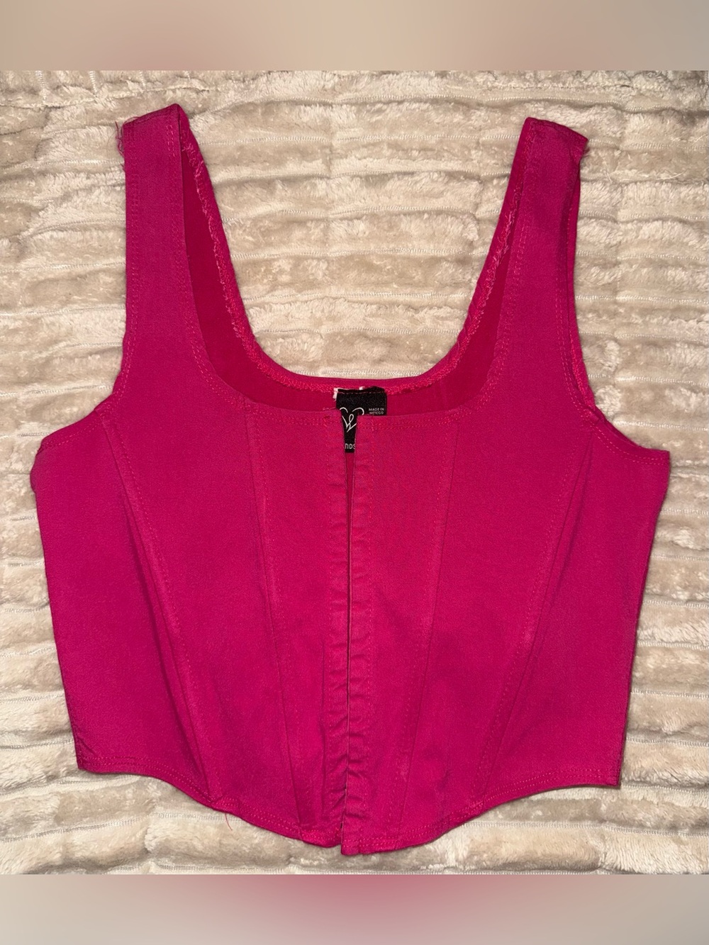 Windsor Hot Pink Corset Style Crop Top